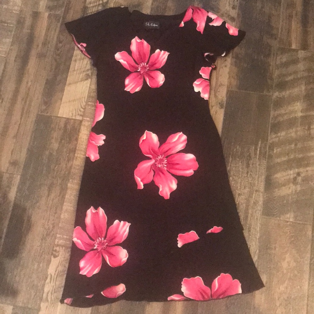 Mid calf black dress